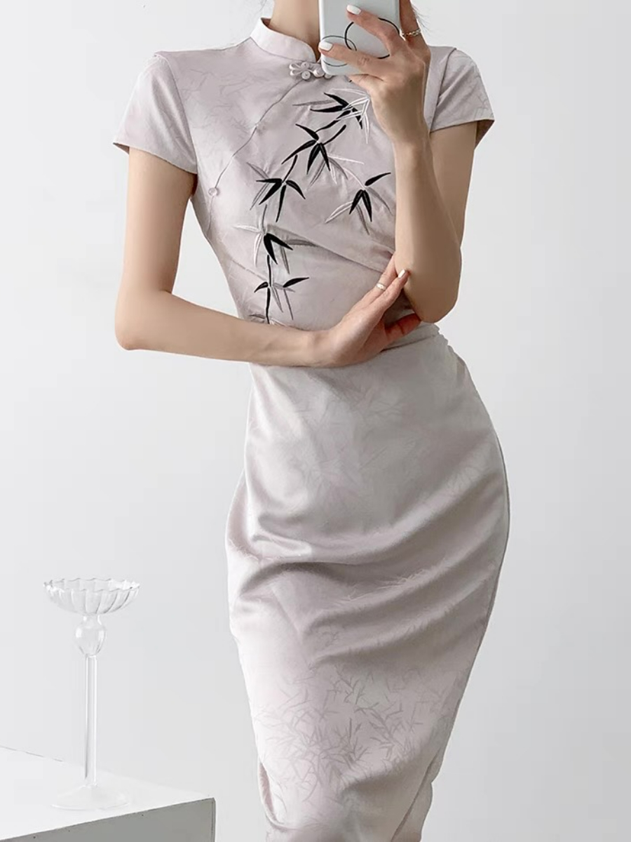 Xin Lan Bamboo Printing Cheongsam