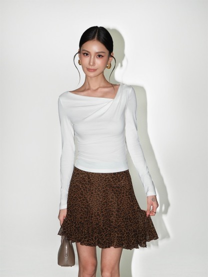 Lyra Leopard Ruffle Mini Skirt