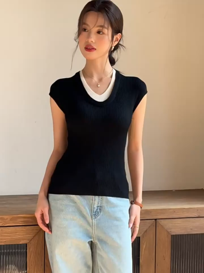 Lucy Fake Two Piece Top