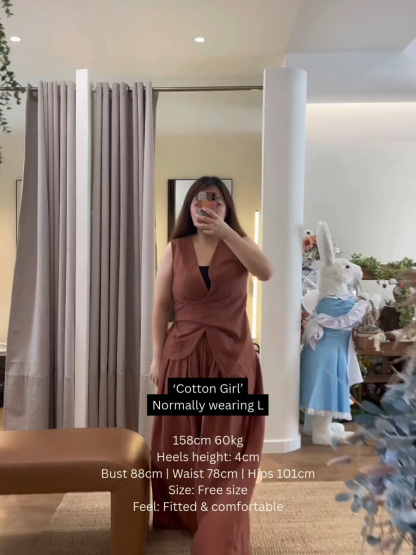 Lena Sleeveless Tied Up Top & Pants Set