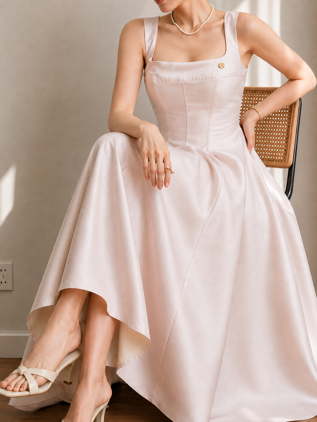 Curtis Sculpted Satin Gown