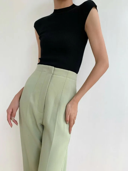 Mikeyla Cap Sleeve Knit Top-The Black Bow-