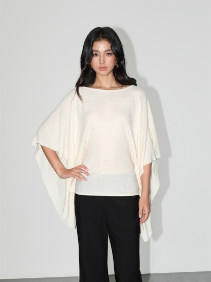 Lysette One-Shoulder Batwing Knit Top