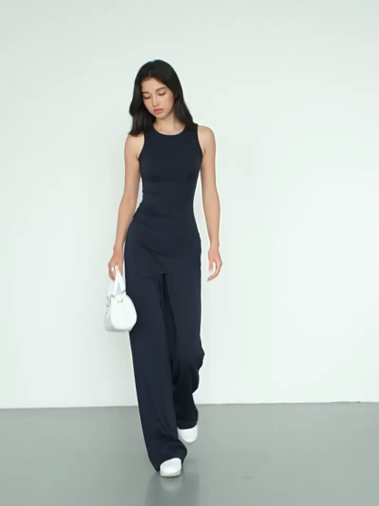Vachi Asymmetric Longline Top & Soft Drape Pants (Sold Seperately)