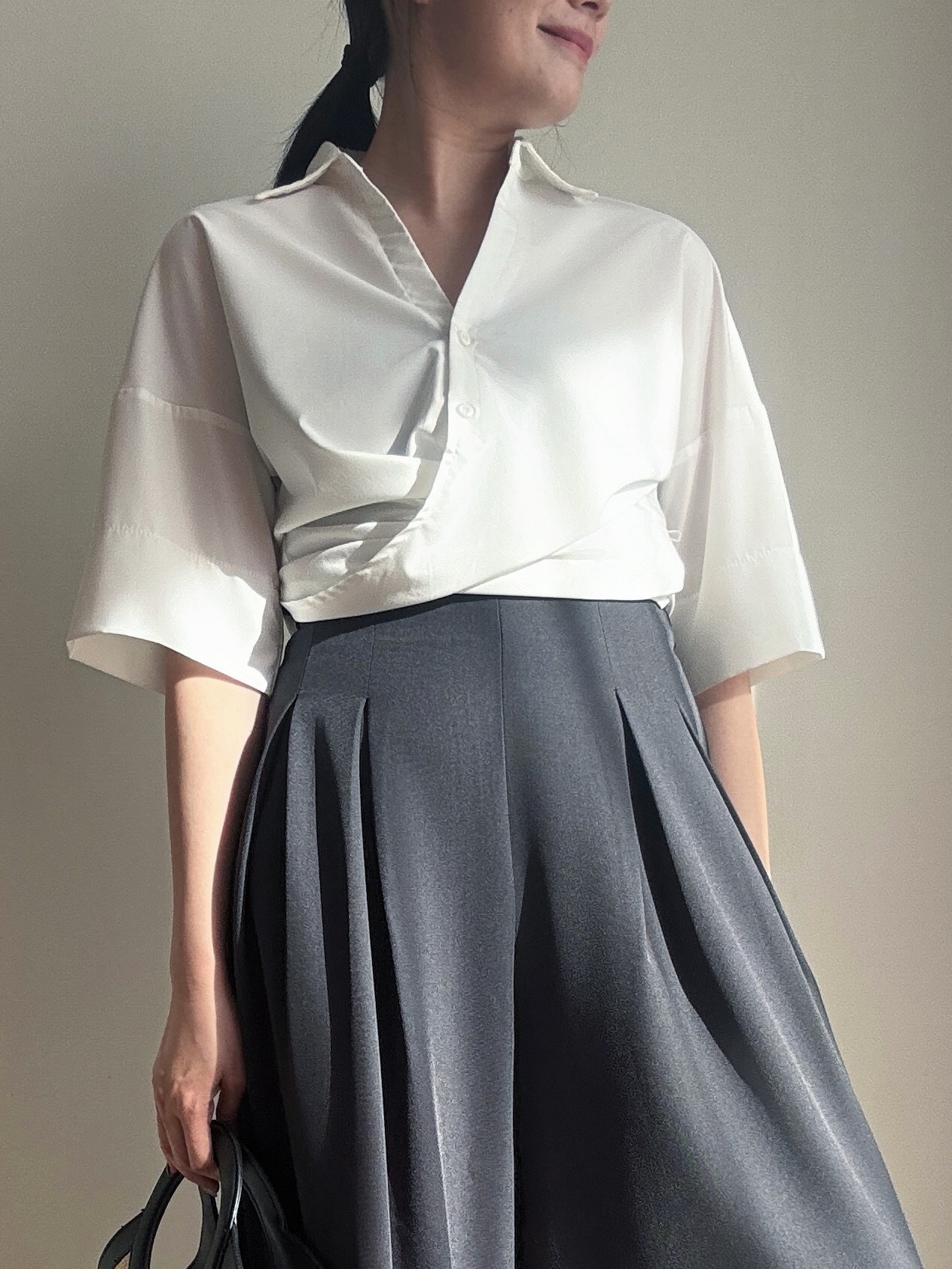 Verona Mid Sleeve Waist Tie Shirt