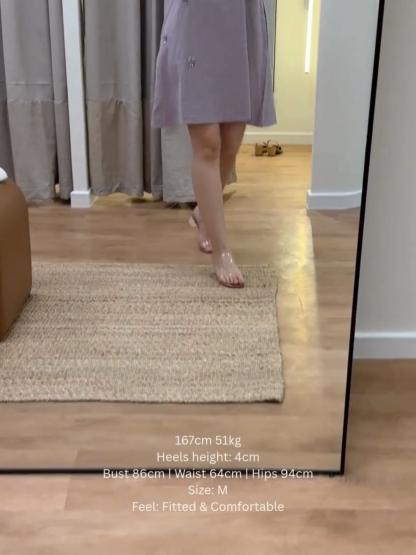 Charm Sequin Floral V-Neck Shift Dress (DR110)