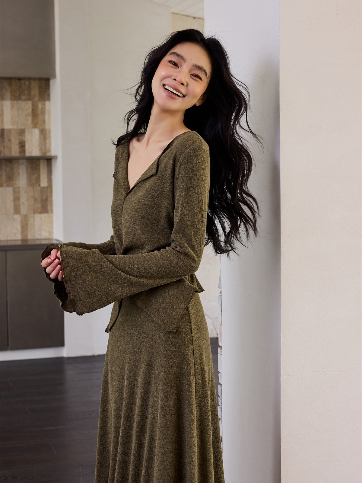 Hermia Ribbed Long-Sleeve Knit Top & Skirt (Sold Separately)