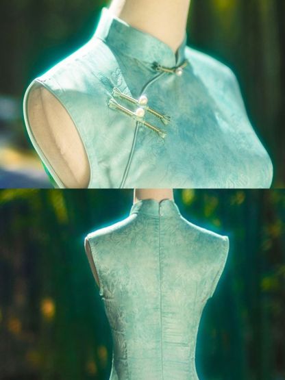 Yun Chi Jacquard Sleeveless Cheongsam