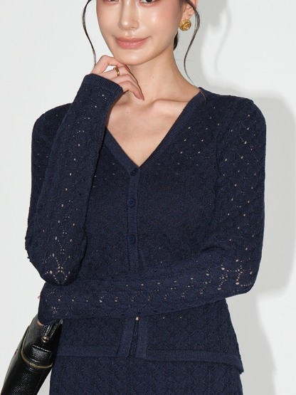 Lunette Openwork Knit Top & Mini Skirt (Sold Separately)