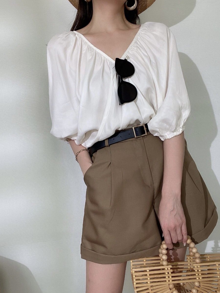 Eugene High Waisted Shorts (With Belt)-The Black Bow-