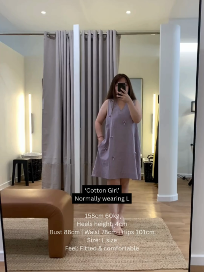 Charm Sequin Floral V-Neck Shift Dress (DR110)