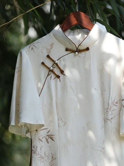 Ci Lan Bamboo Printing A-Line Cheongsam