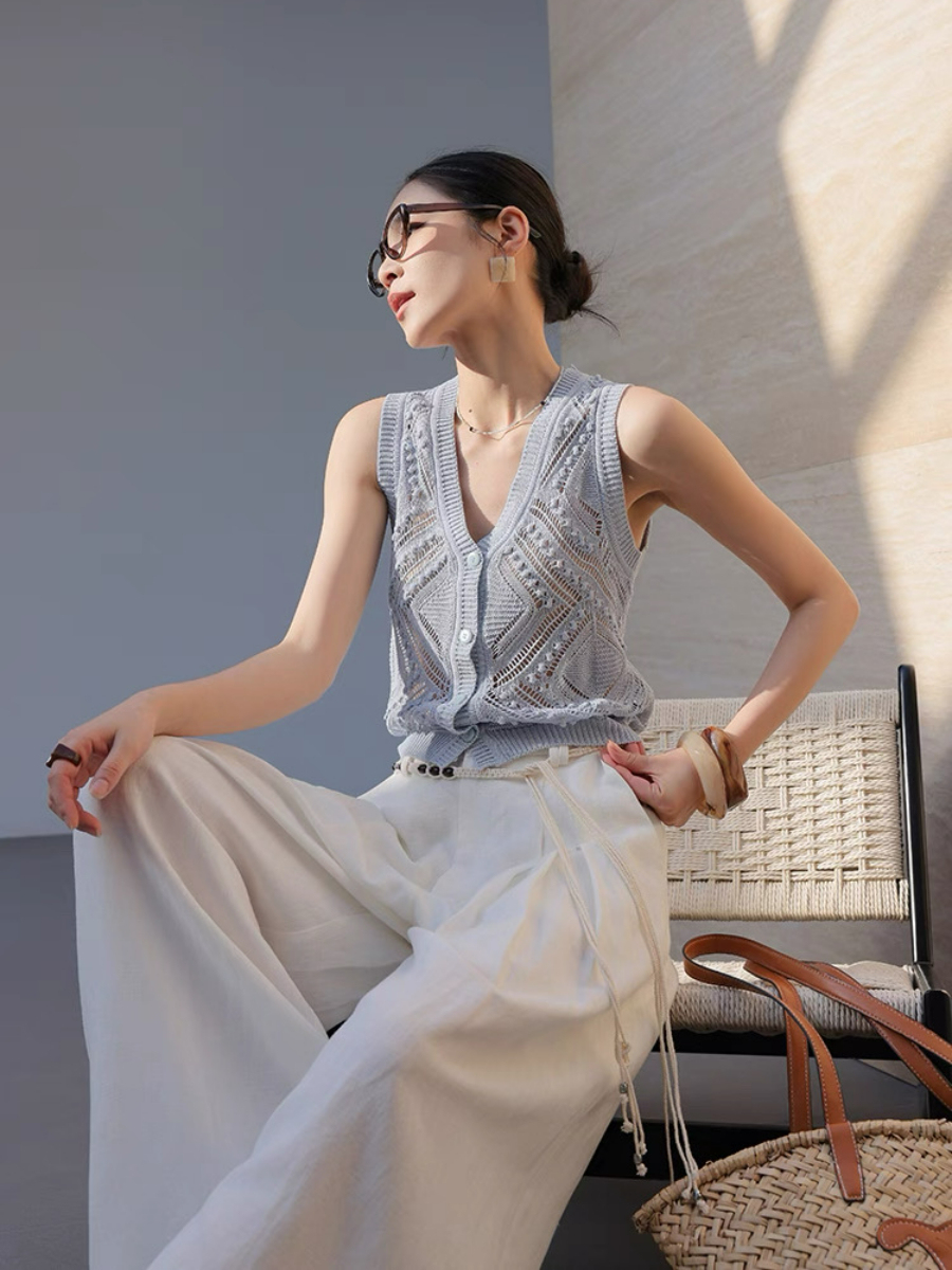 Michal Bold Knit Sleeveless Top