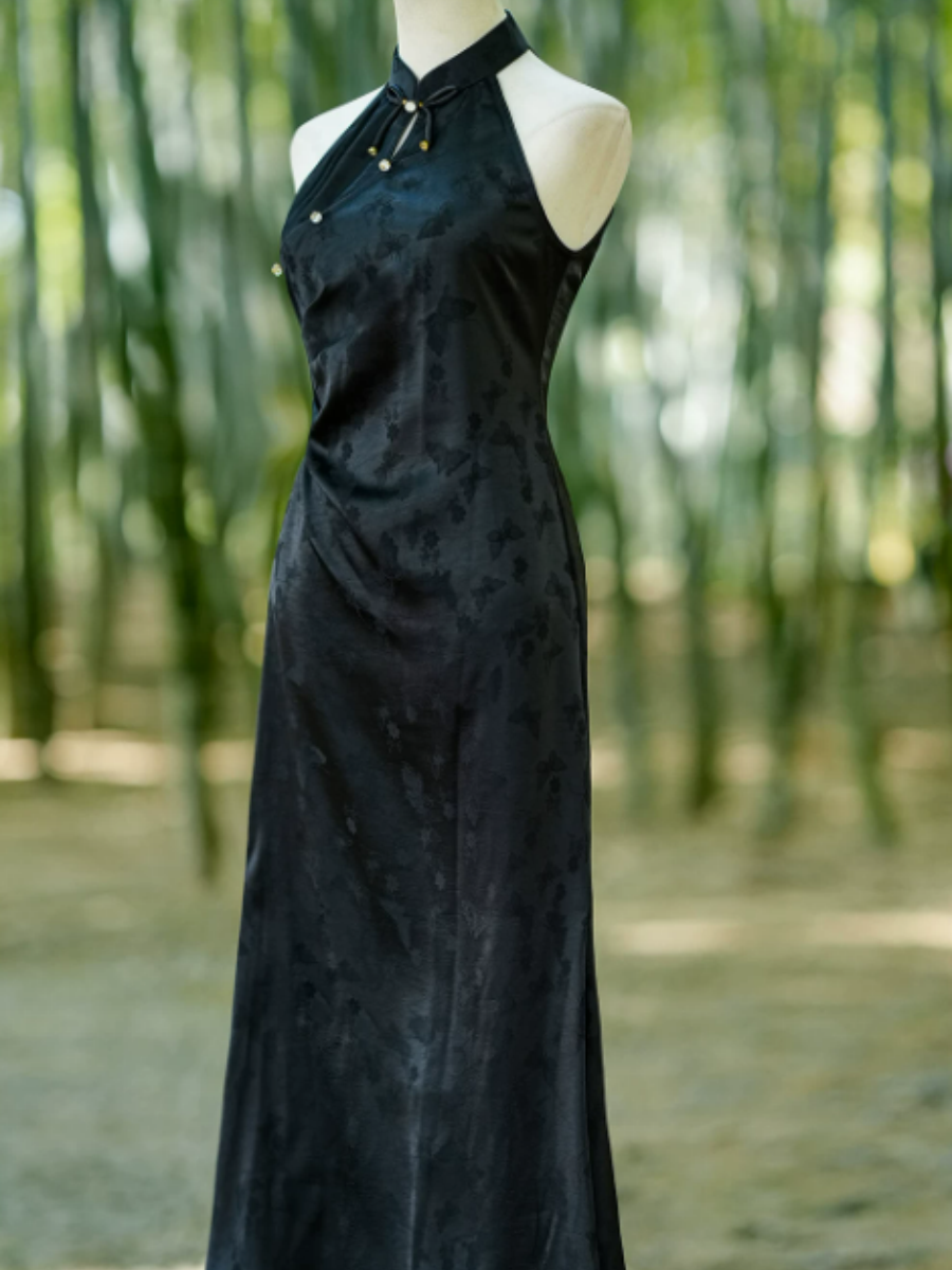 Ya Ce Jacquard Halter Cheongsam