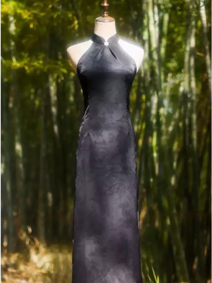 Ya Ca Jacquard Halter Cheongsam