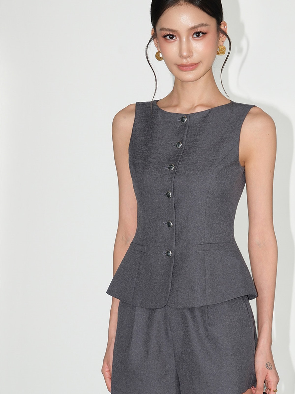 Leandra Tailored Vest & Shorts (Sold Separately)