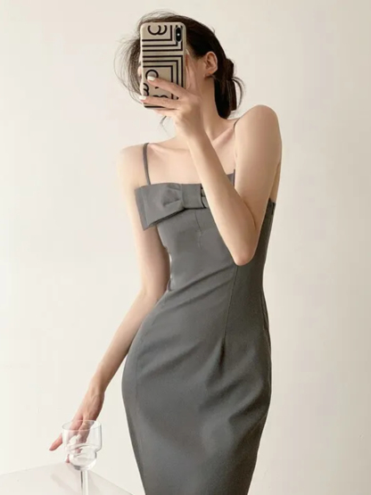 Ethel Bow Front Cami Dress-The Black Bow-
