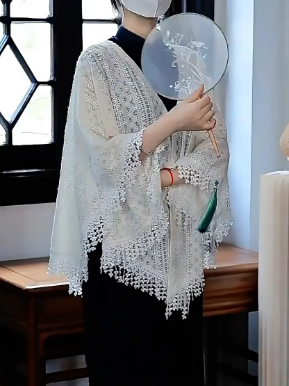 Ci Man Crochet Cardigan with Tassels