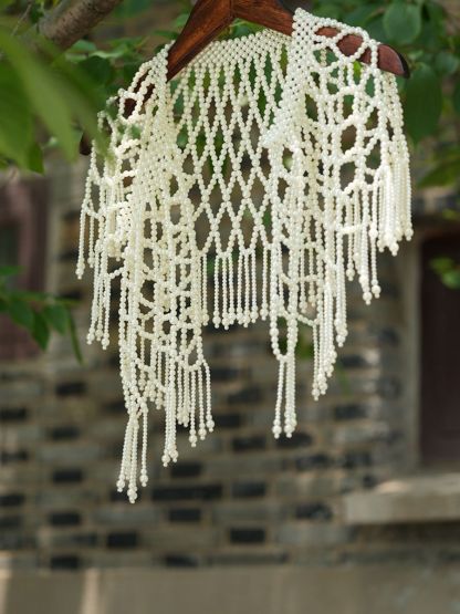 Yun Dang Pearl Beaded Tassel Cape
