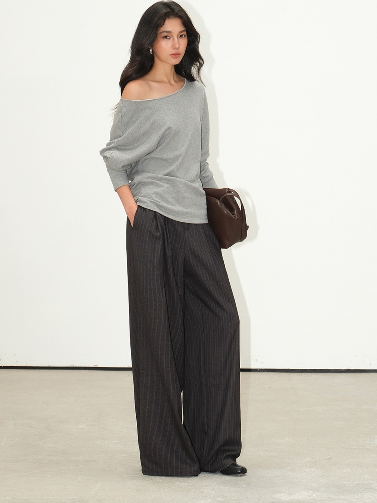 Leona Pinstripe Wide-Leg Trousers