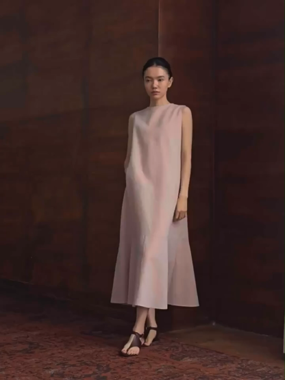 Reann Bias Cutting Sleeveless Dress