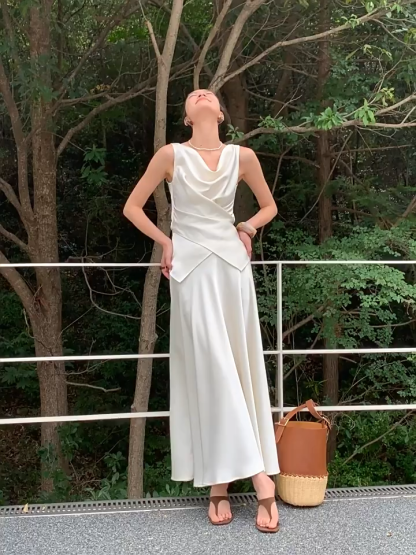 Leeva Swing Collar Blouse & Flosy Maxi Skirt  (Sold seperately)