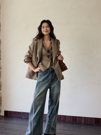 Honory Textured Blazer & Vest (Sold Separately)