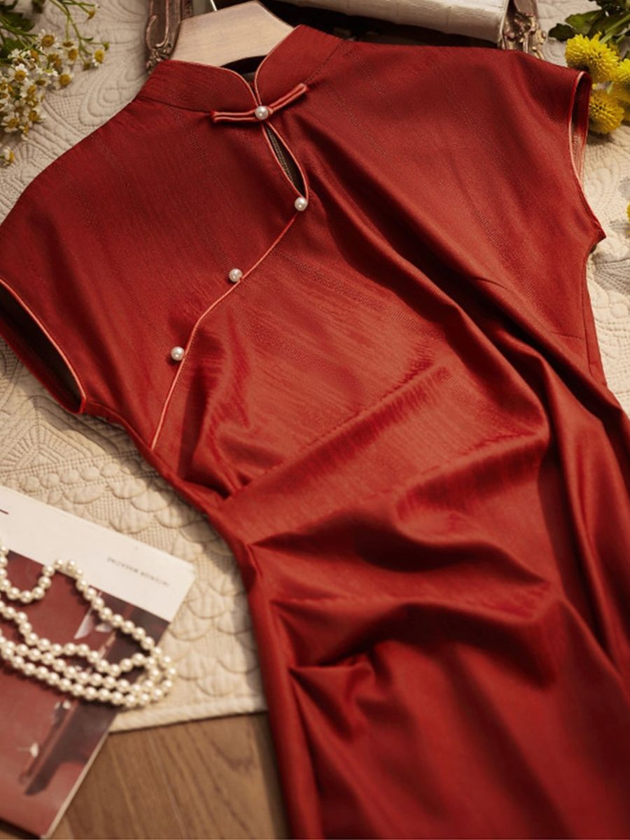 Yun Ao Draped Cap Sleeve Cheongsam