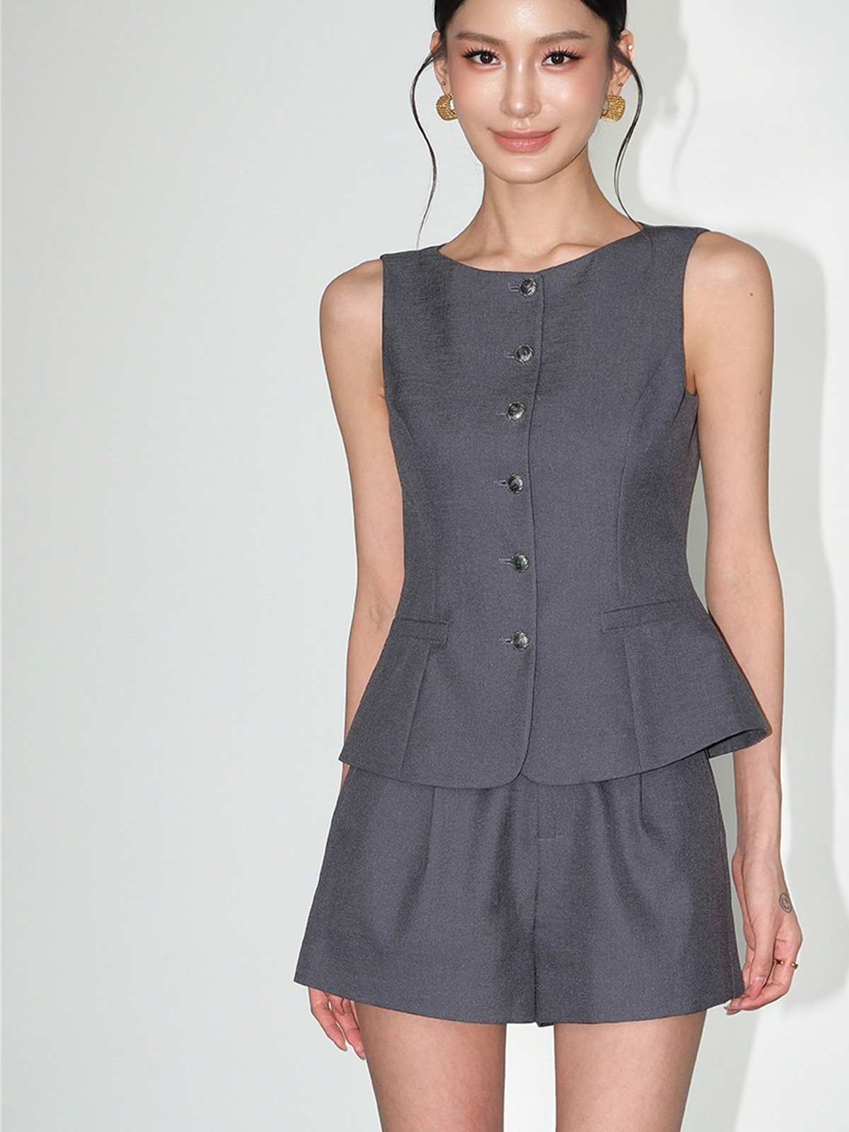 Leandra Tailored Vest & Shorts (Sold Separately)