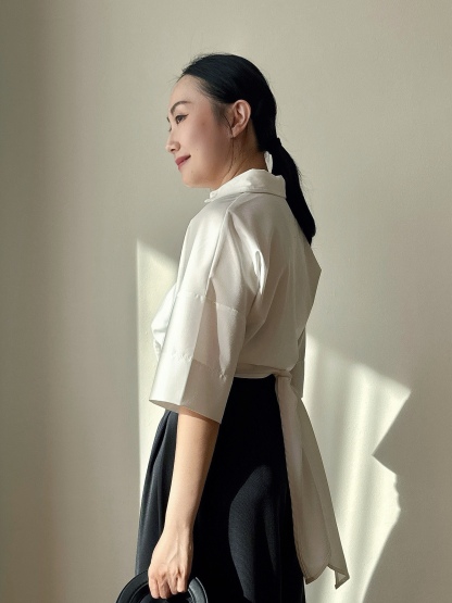 Verona Mid Sleeve Waist Tie Shirt