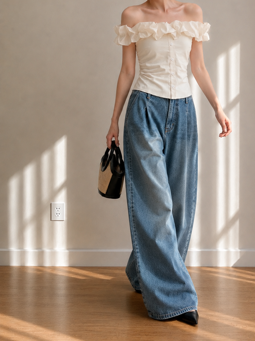 Celina Ruffle-Trim Off-Shoulder Top 
