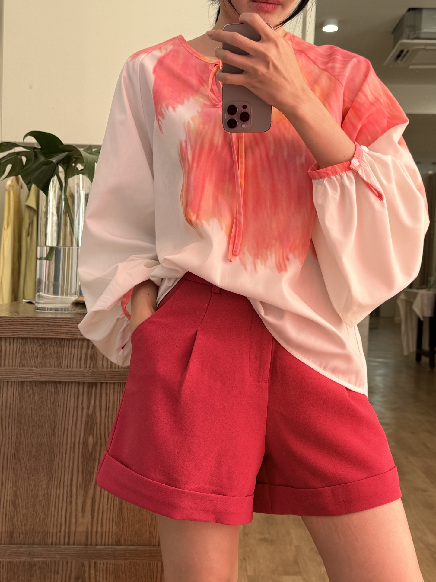 Virginia Floral Lantern Sleeve Top