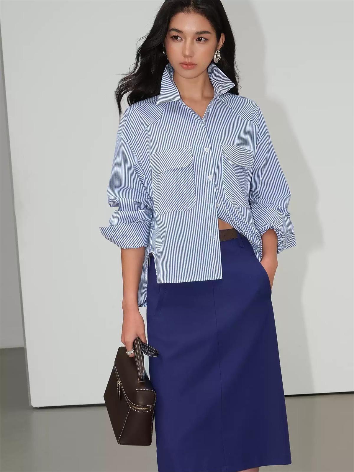 Jasmine Back Slit Midi Skirt