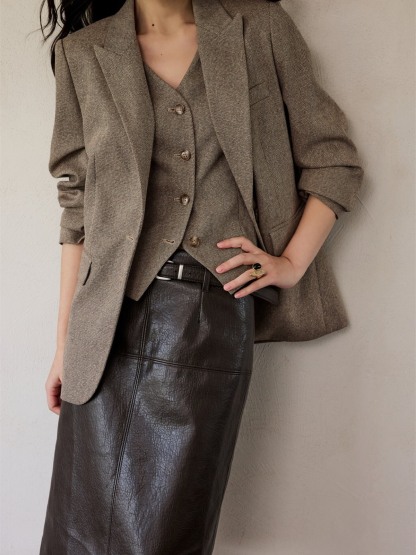 Honory Textured Blazer & Vest (Sold Separately)