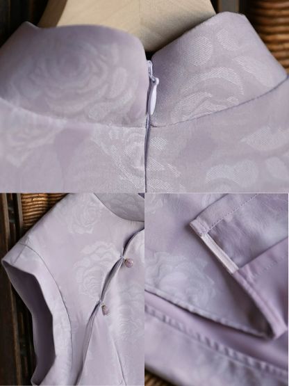 Yun Dian Floral Jacquard Ruffle Trim Cheongsam