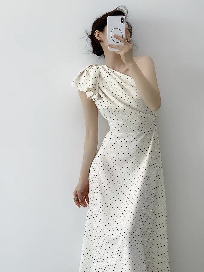 Katry Bow Shoulder A-Line Dress