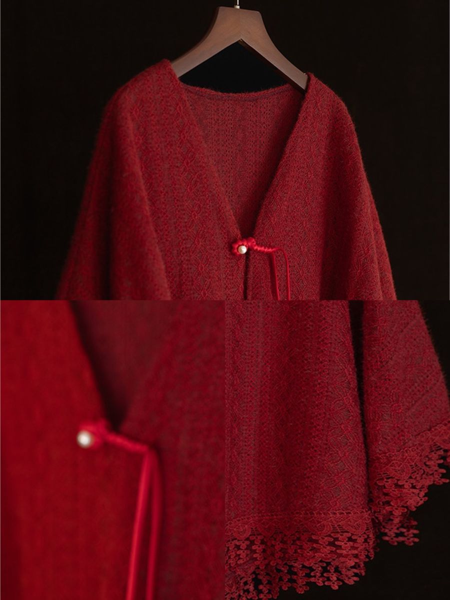 Yun Ceng Lace Tassel Shawl