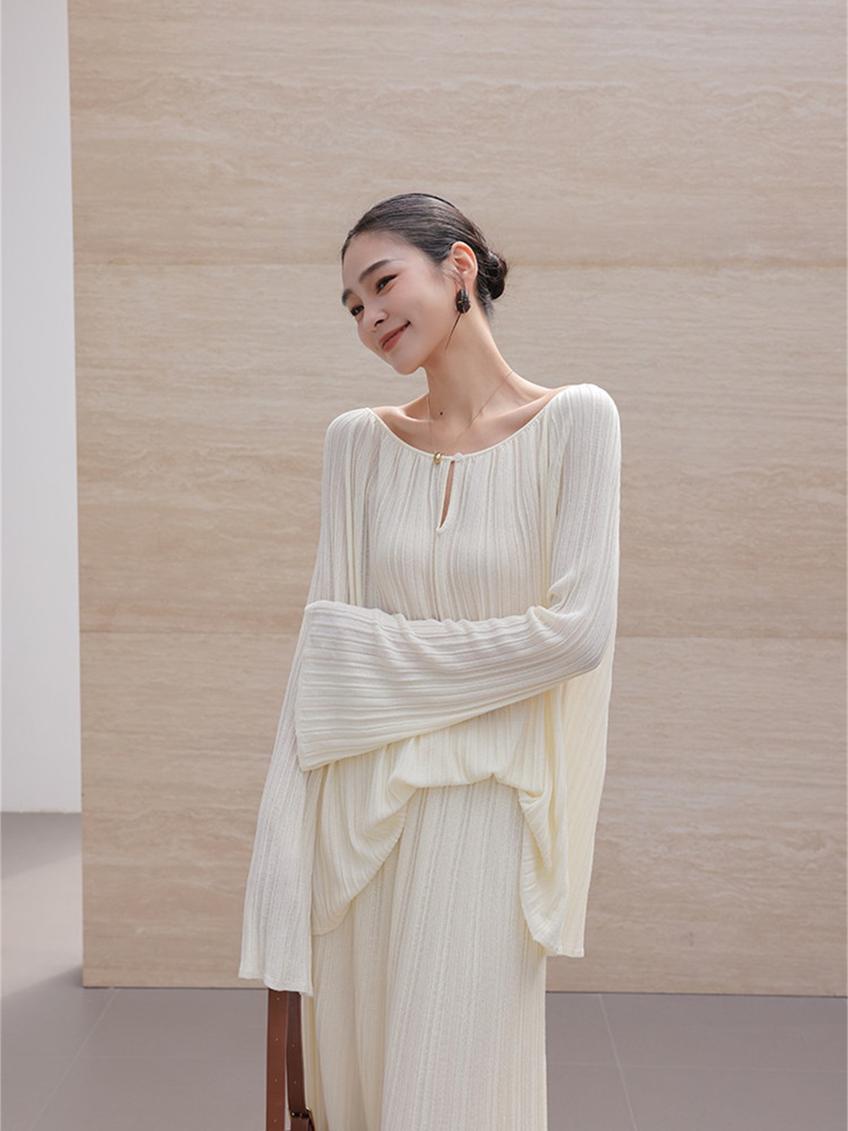 Hailey Lightweight Knit Long-Sleeve Top & Skirt (Sold Separately)