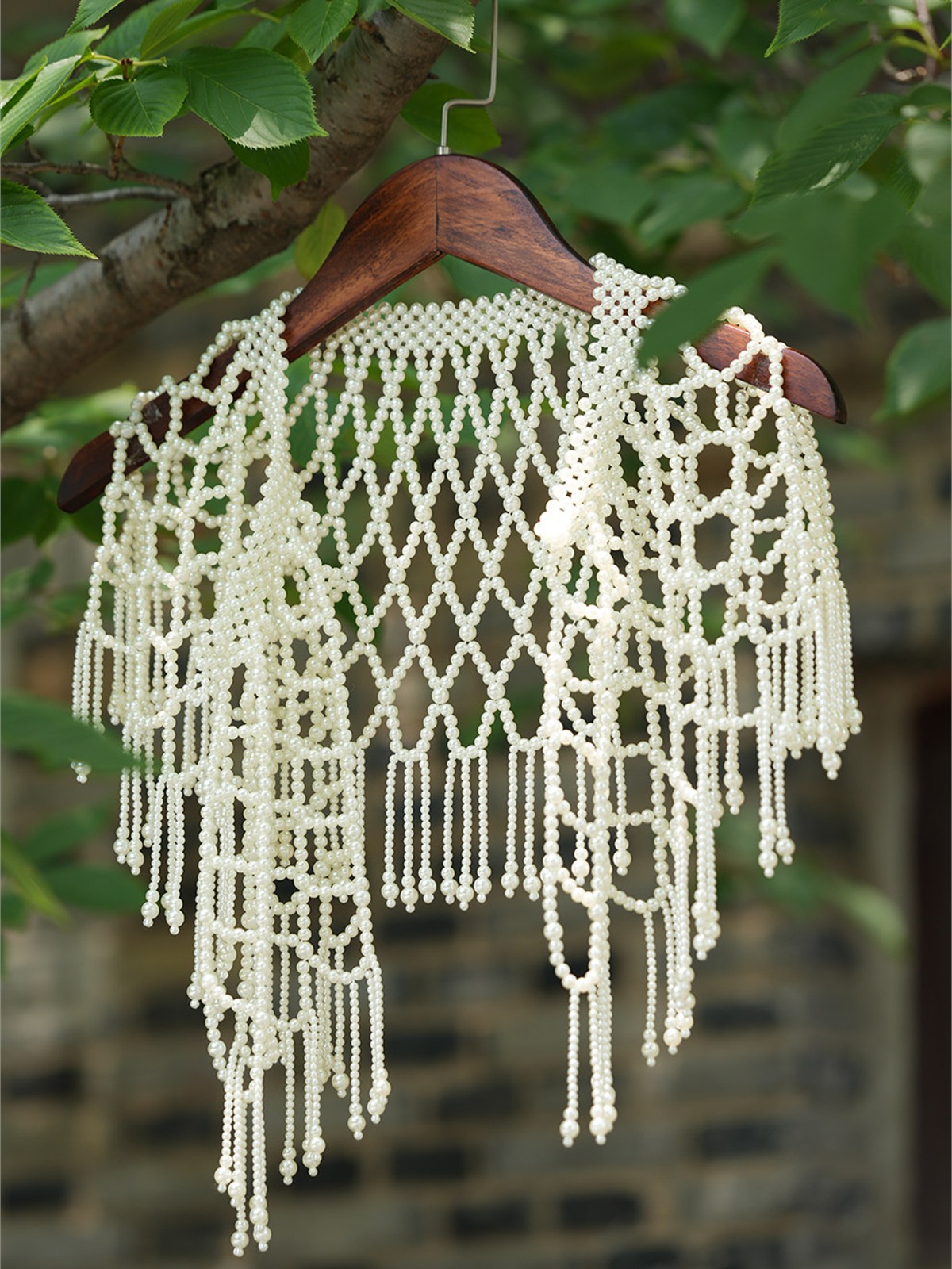 Yun Dang Pearl Beaded Tassel Cape