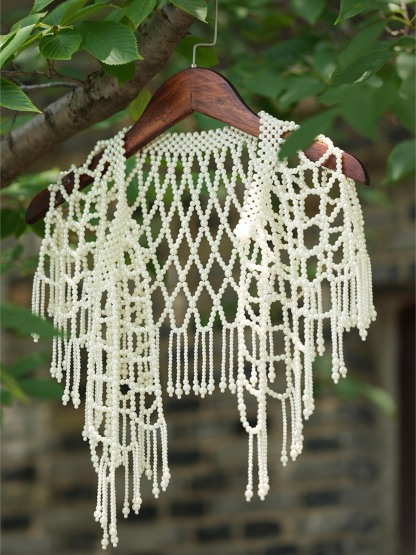 Yun Dang Pearl Beaded Tassel Cape