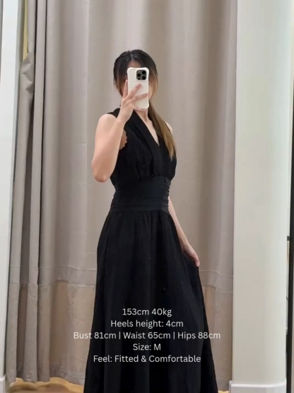 Chelsea V-Neck Graceful Drape Dress (DR101)