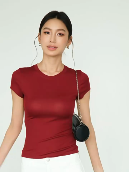 Fiona Crew Neck Fitted Knit Top