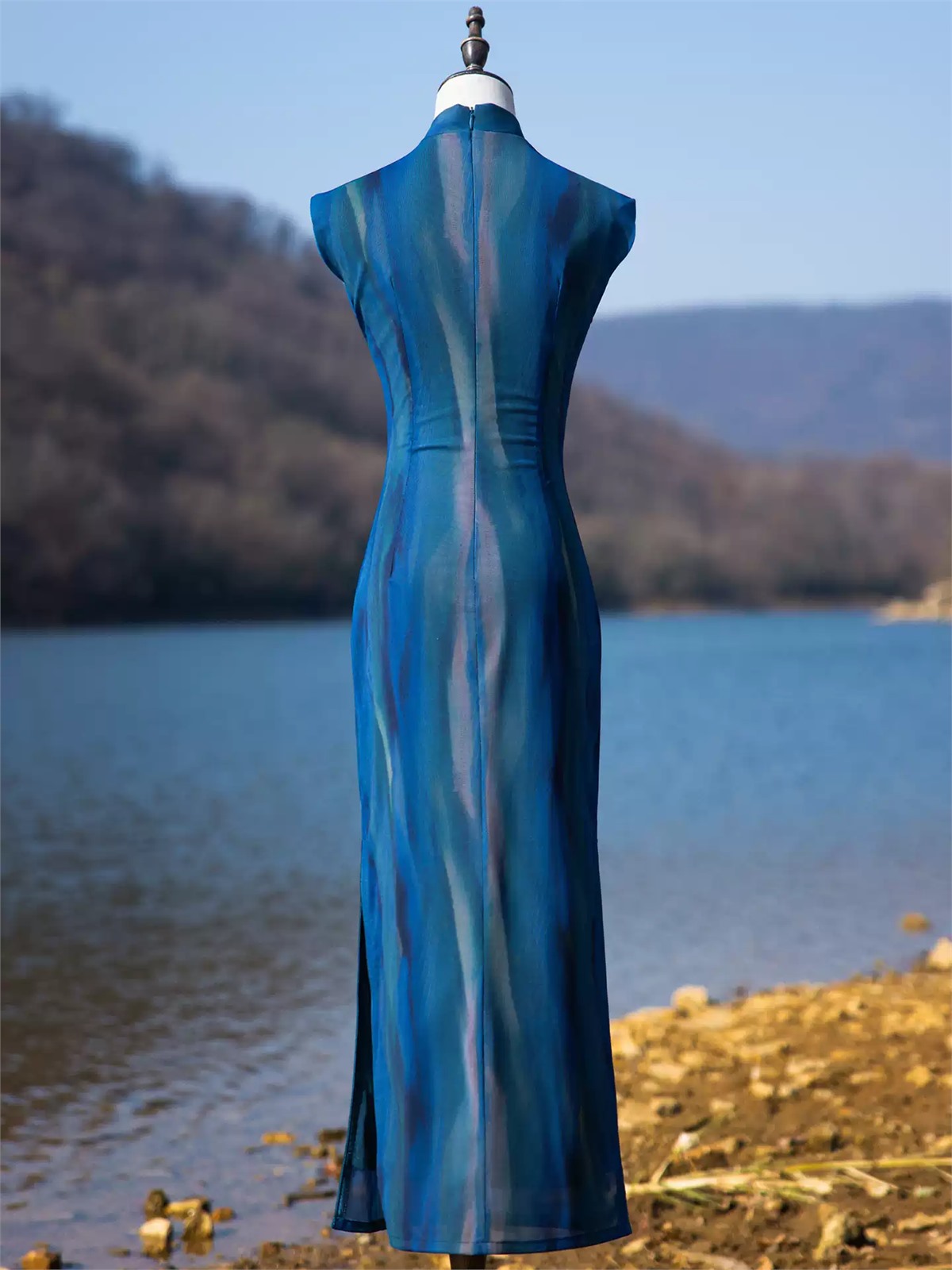 Ya Ceng Sheer Overlay Cap Sleeve Cheongsam