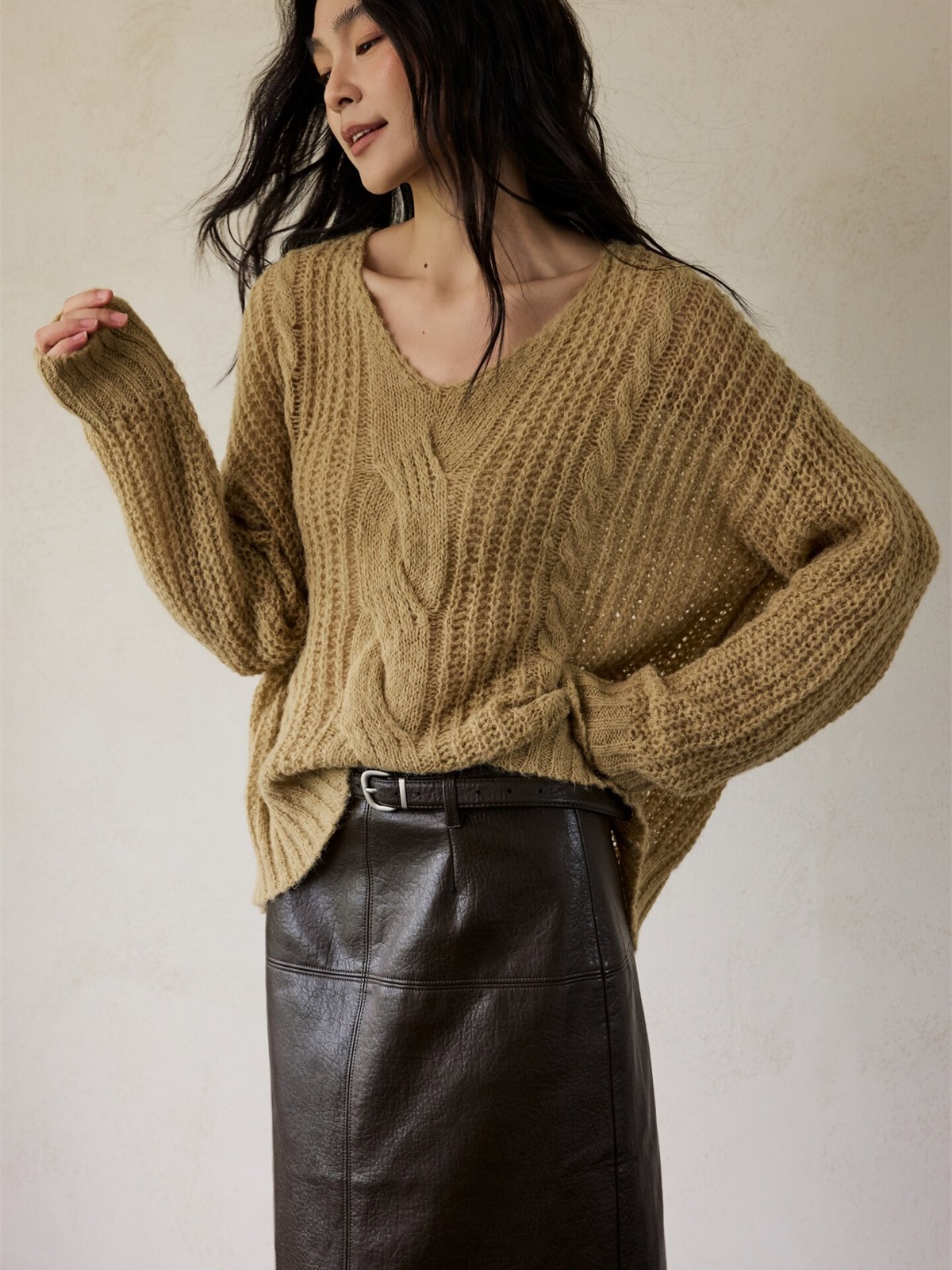 Heze Open-Knit Relaxed Sweater