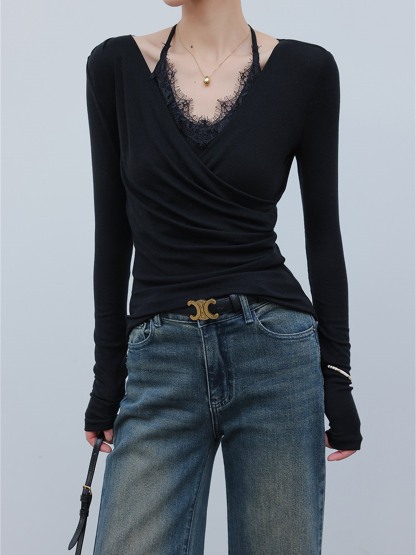 Hollis Two-Piece Lacey Long-Sleeve Top