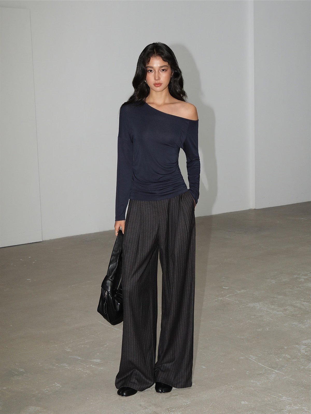 Leona Pinstripe Wide-Leg Trousers
