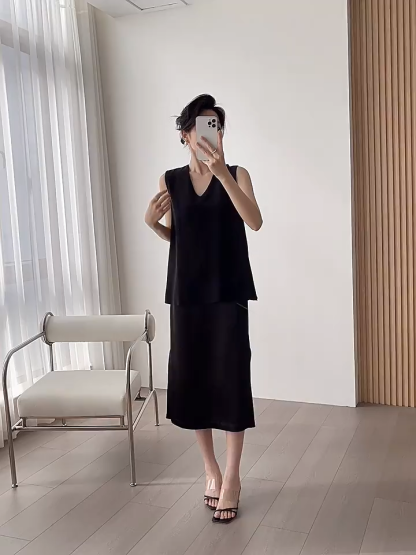 Mckenna Fake Two Piece Midi Dress