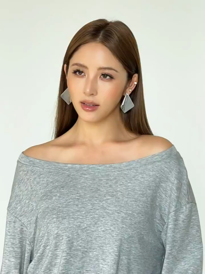 Fauste Side Ruched Long Sleeve Casual Top