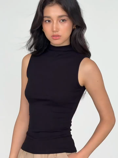 Valene High Neck Basic Top