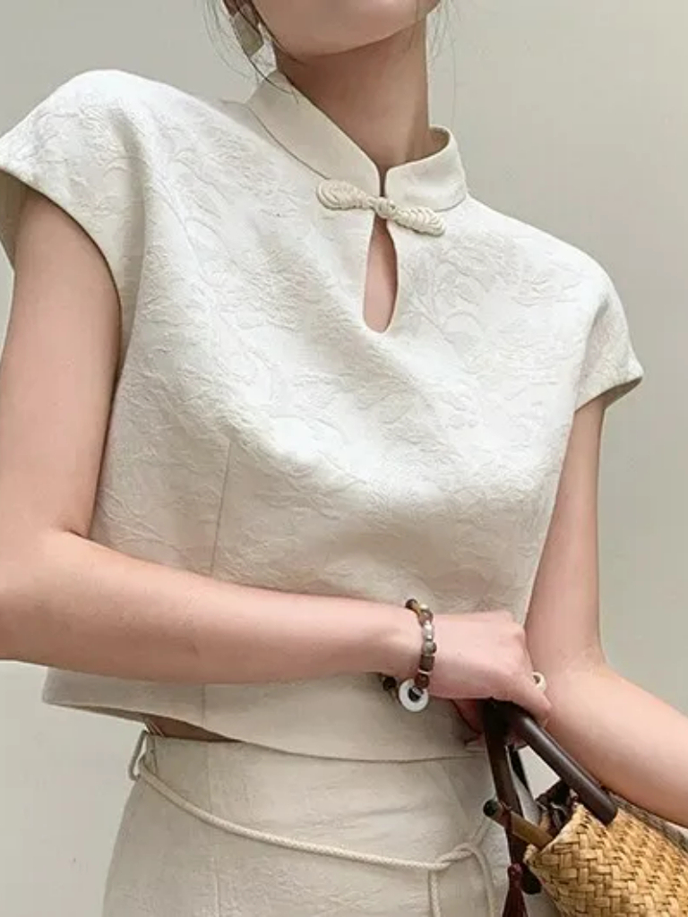 Mei Gui Shanghai Embossed Oriental Skirt (Discounted-L size)-The Black Bow-